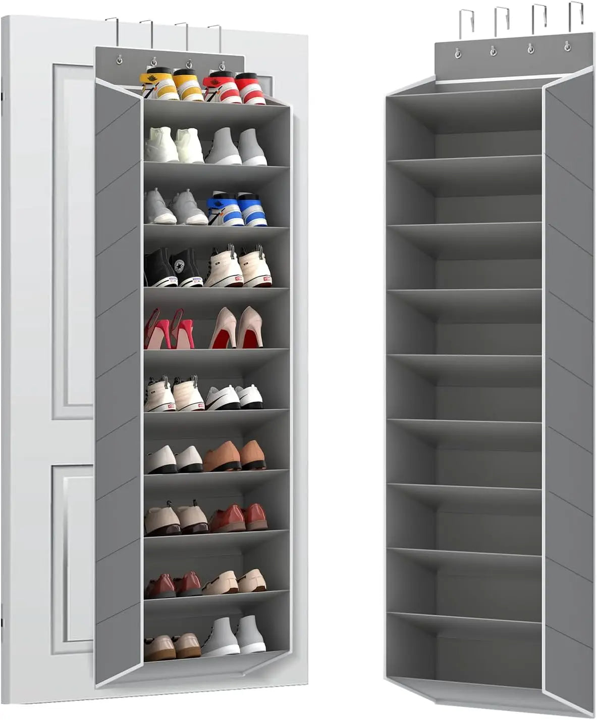 Over the Door Shoe Organizer – 10-Tier Hanging Rack with Deep Pockets, Holds 20-30 Pairs