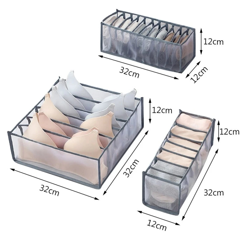 Foldable Underwear & Bra Organizer – Wardrobe Drawer Storage Box for Bedroom Closet