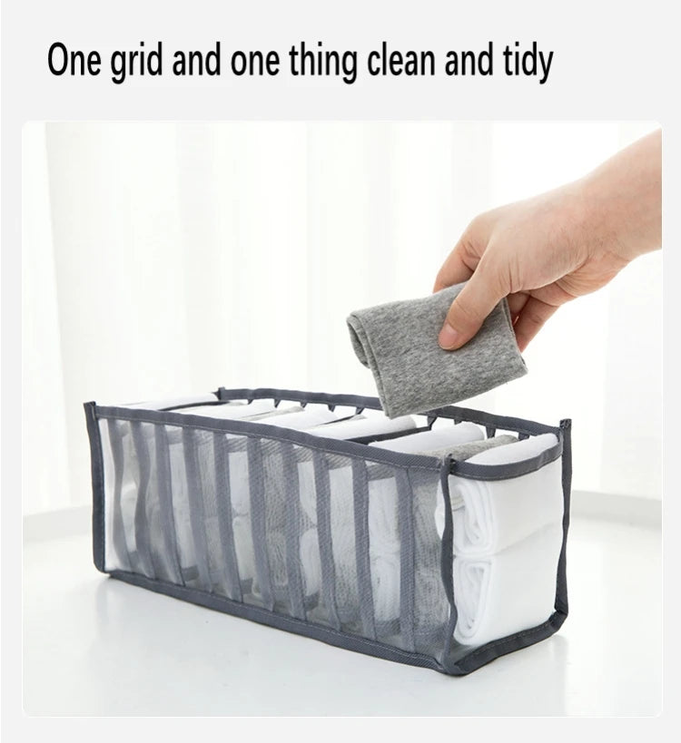 Foldable Underwear & Bra Organizer – Wardrobe Drawer Storage Box for Bedroom Closet