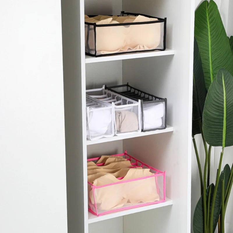 Foldable Underwear & Bra Organizer – Wardrobe Drawer Storage Box for Bedroom Closet