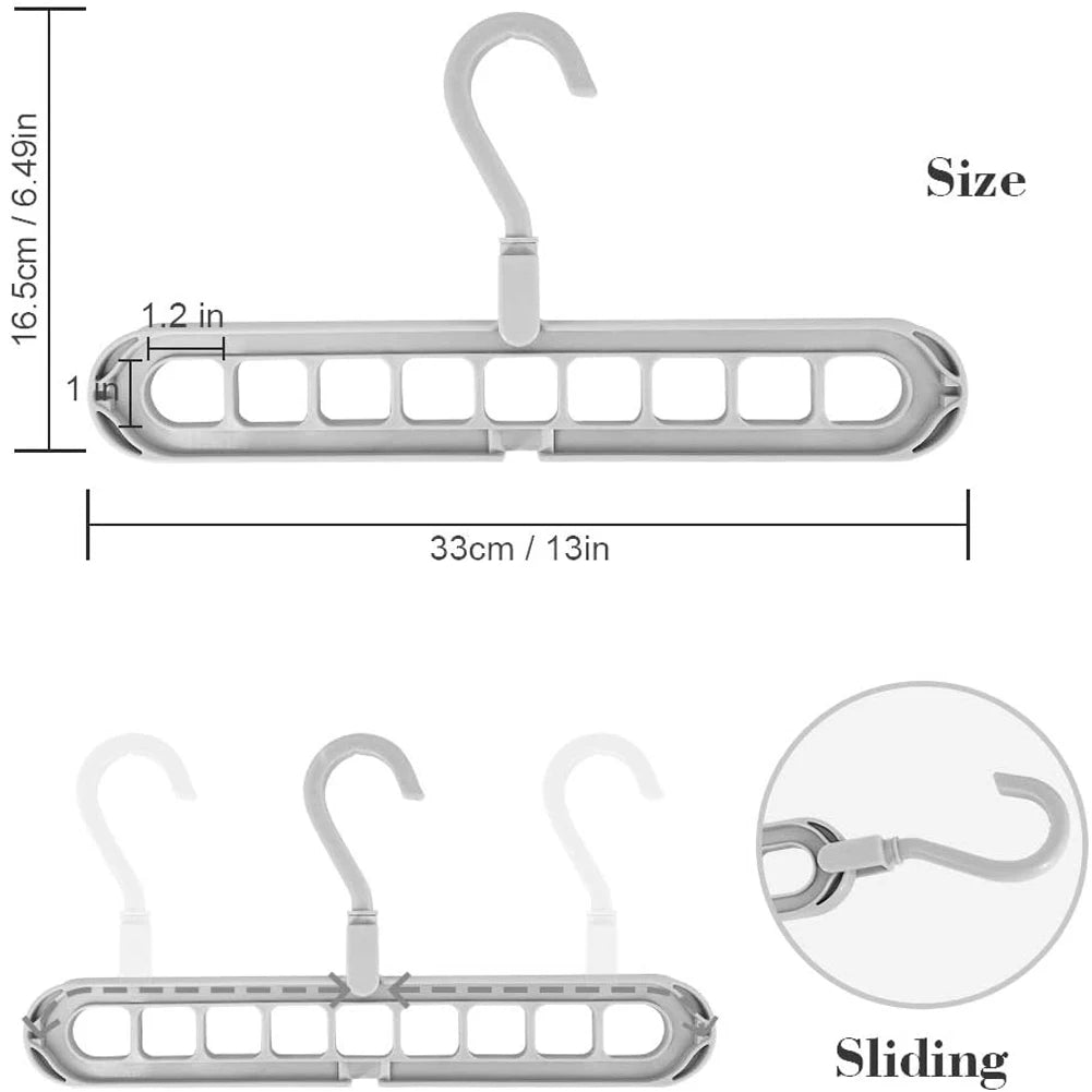 Space-Saving Clothes Hanger Organizer – 9-Hole Folding Magic Rack for Closet