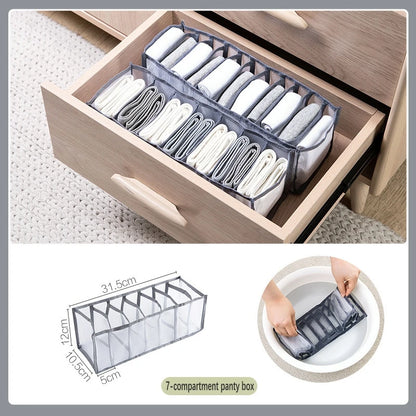 Foldable Underwear & Bra Organizer – Wardrobe Drawer Storage Box for Bedroom Closet