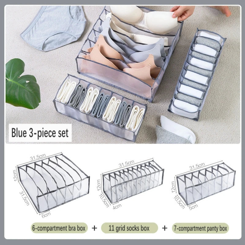 Foldable Underwear & Bra Organizer – Wardrobe Drawer Storage Box for Bedroom Closet