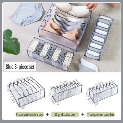 Foldable Underwear & Bra Organizer – Wardrobe Drawer Storage Box for Bedroom Closet