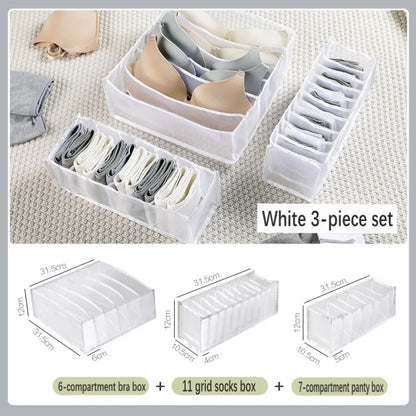 Foldable Underwear & Bra Organizer – Wardrobe Drawer Storage Box for Bedroom Closet