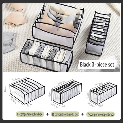 Foldable Underwear & Bra Organizer – Wardrobe Drawer Storage Box for Bedroom Closet