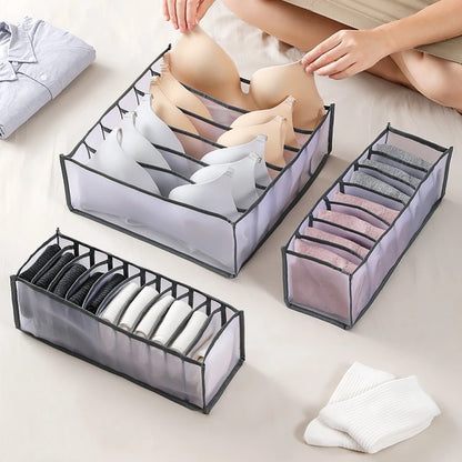Foldable Underwear & Bra Organizer – Wardrobe Drawer Storage Box for Bedroom Closet