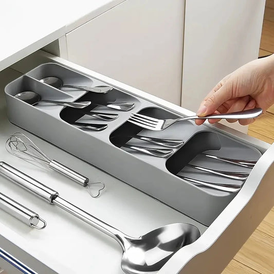 Cutlery Drawer Organizer Tray – Compartmentalized Storage for Forks, Spoons & Knives