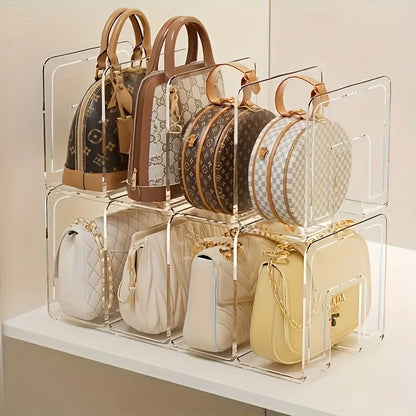 Clear Acrylic Handbag Organizer – Space-Saving Closet Rack for Purses & Wallets
