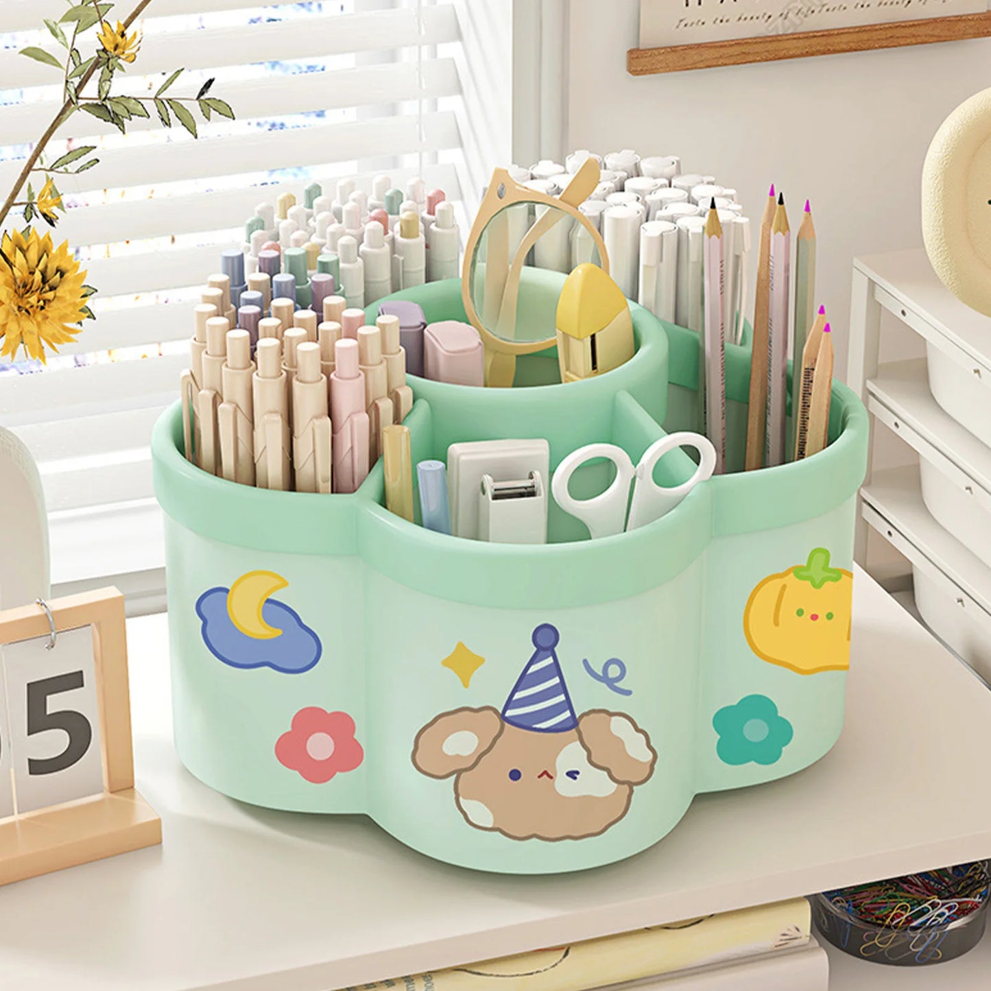 Rotating Pen Holder – Large Capacity Desk Organizer for Pens, Brushes & Cosmetics