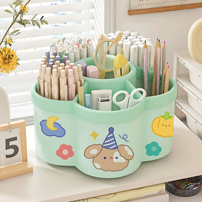 Rotating Pen Holder – Large Capacity Desk Organizer for Pens, Brushes & Cosmetics