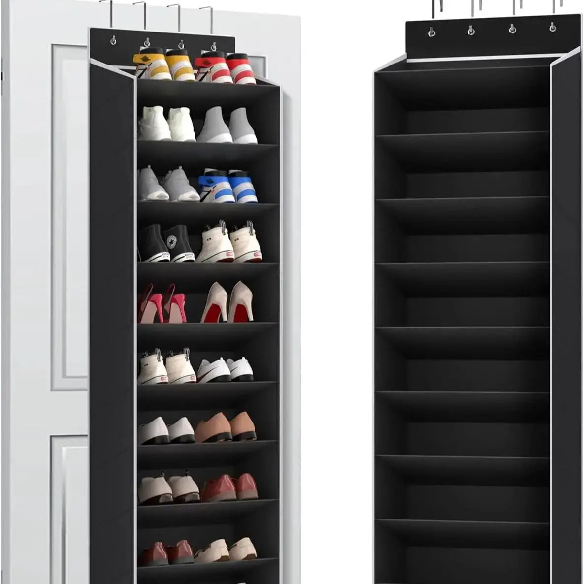 Over the Door Shoe Organizer – 10-Tier Hanging Rack with Deep Pockets, Holds 20-30 Pairs