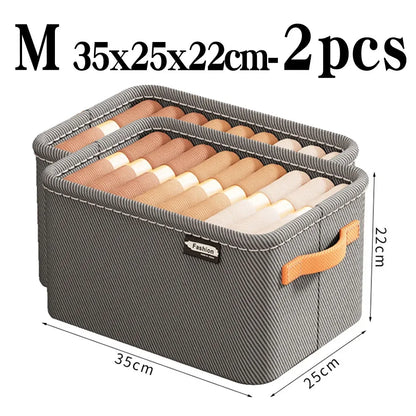 Clothes Storage Organizer Bag – Foldable Non-Woven Wardrobe Box for Pants, Sweaters & Jeans