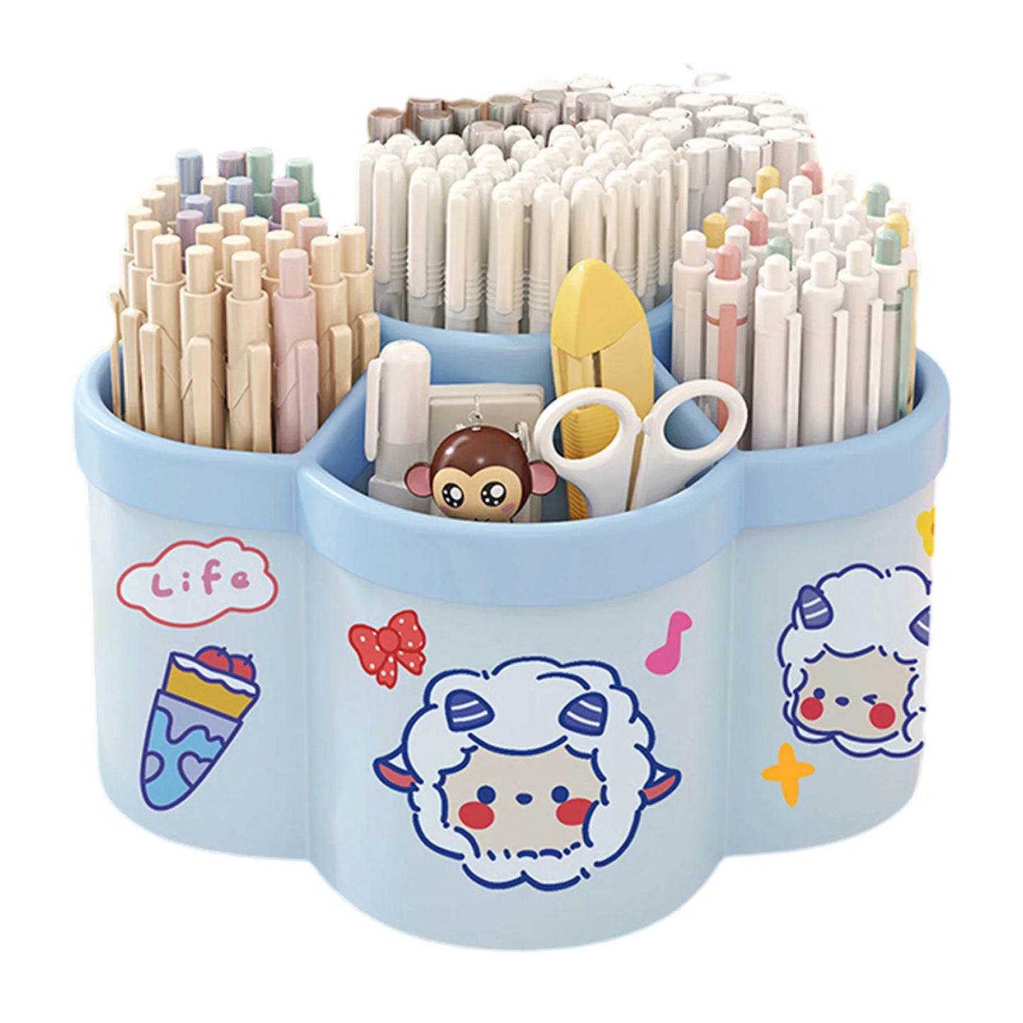 Rotating Pen Holder – Large Capacity Desk Organizer for Pens, Brushes & Cosmetics