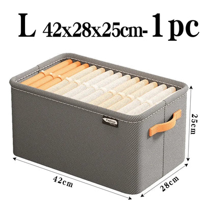 Clothes Storage Organizer Bag – Foldable Non-Woven Wardrobe Box for Pants, Sweaters & Jeans