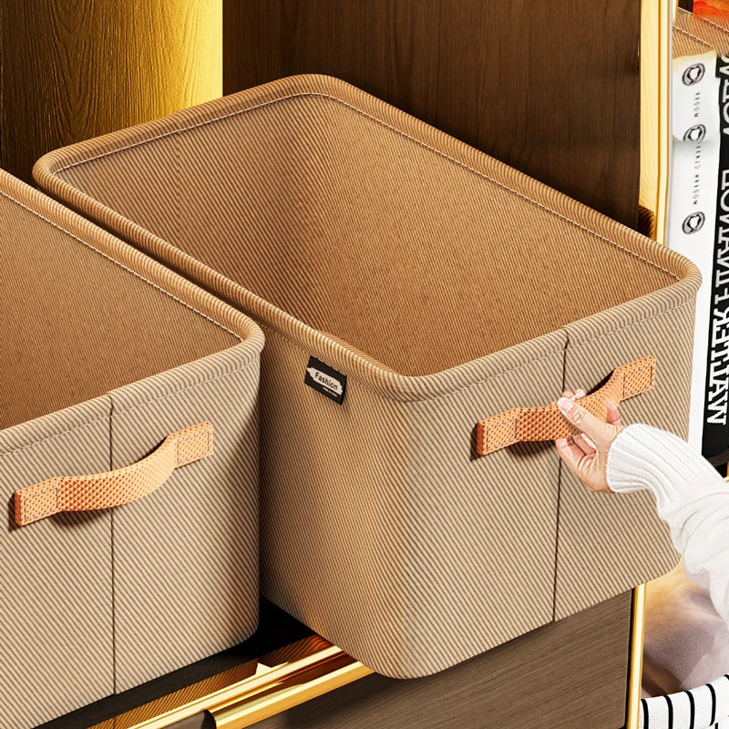 Clothes Storage Organizer Bag – Foldable Non-Woven Wardrobe Box for Pants, Sweaters & Jeans