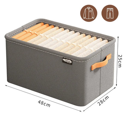 Clothes Storage Organizer Bag – Foldable Non-Woven Wardrobe Box for Pants, Sweaters & Jeans