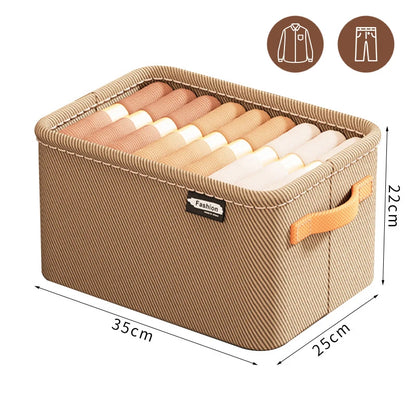 Clothes Storage Organizer Bag – Foldable Non-Woven Wardrobe Box for Pants, Sweaters & Jeans