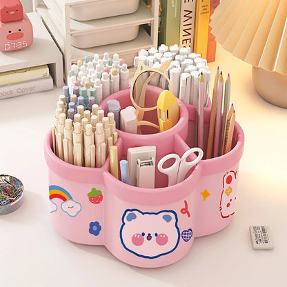 Rotating Pen Holder – Large Capacity Desk Organizer for Pens, Brushes & Cosmetics