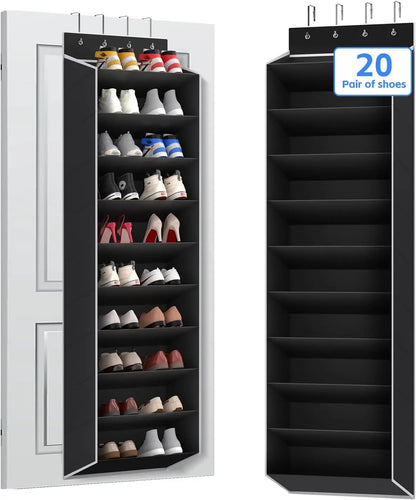 Over the Door Shoe Organizer – 10-Tier Hanging Rack with Deep Pockets, Holds 20-30 Pairs